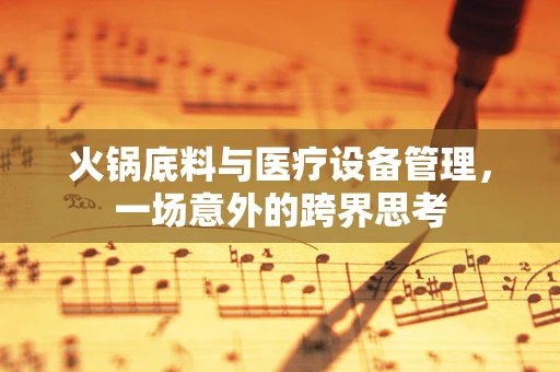 火锅底料与医疗设备管理，一场意外的跨界思考