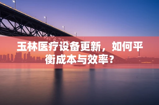 玉林医疗设备更新，如何平衡成本与效率？