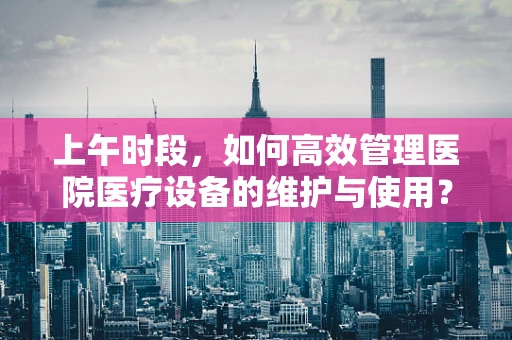 上午时段，如何高效管理医院医疗设备的维护与使用？