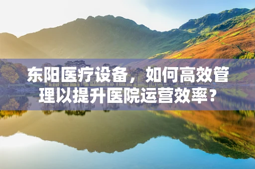 东阳医疗设备，如何高效管理以提升医院运营效率？