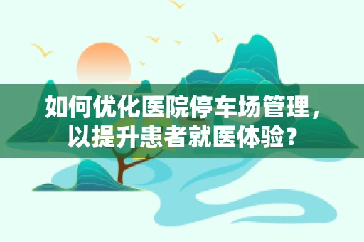 如何优化医院停车场管理，以提升患者就医体验？